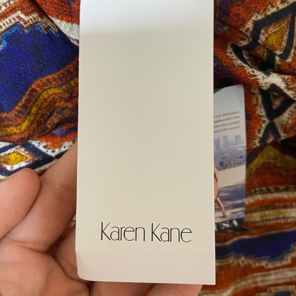 Karen Kane Canyonland Halter Maxi Dress Ethereal Tribal Resortwear Aztec M NEW‎ - Picture 11 of 16